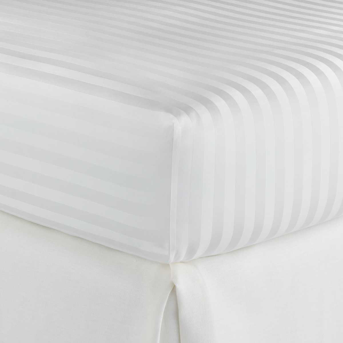 Peacock Alley Soprano Stripe Bedding Fitted Sheet White Fine Linens