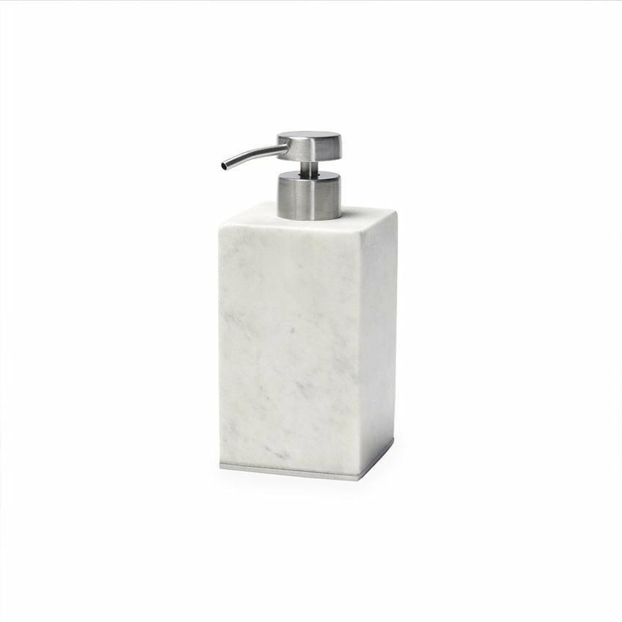 Pietra Marble Soap Dispenser - White-Silver
