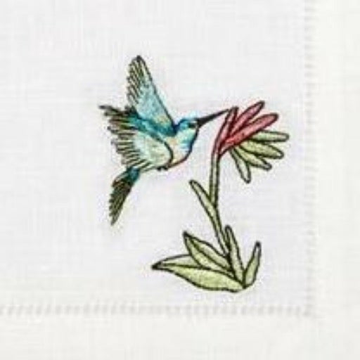 Sferra Tropicale Embroidered Cocktail Napkins Swatch White/Multi