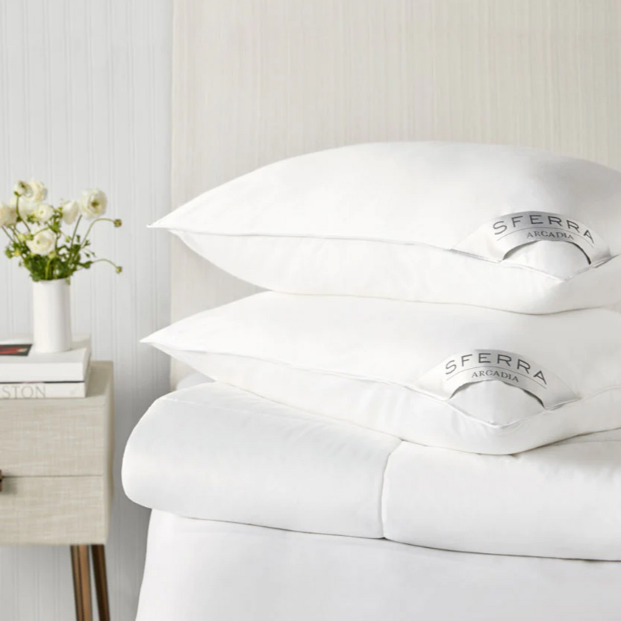 Sferra Arcadia Down Alternative Pillows Medium Weight Fine Linens