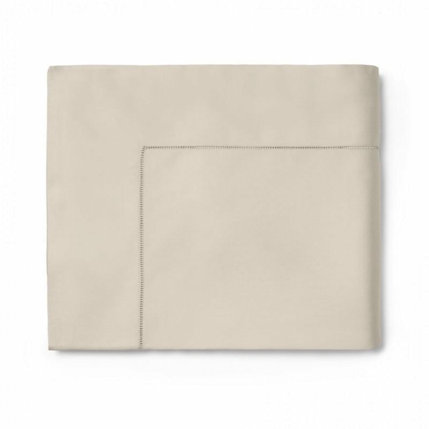 Folded Flat Sheet of Sferra Fiona Bedding Oat Color