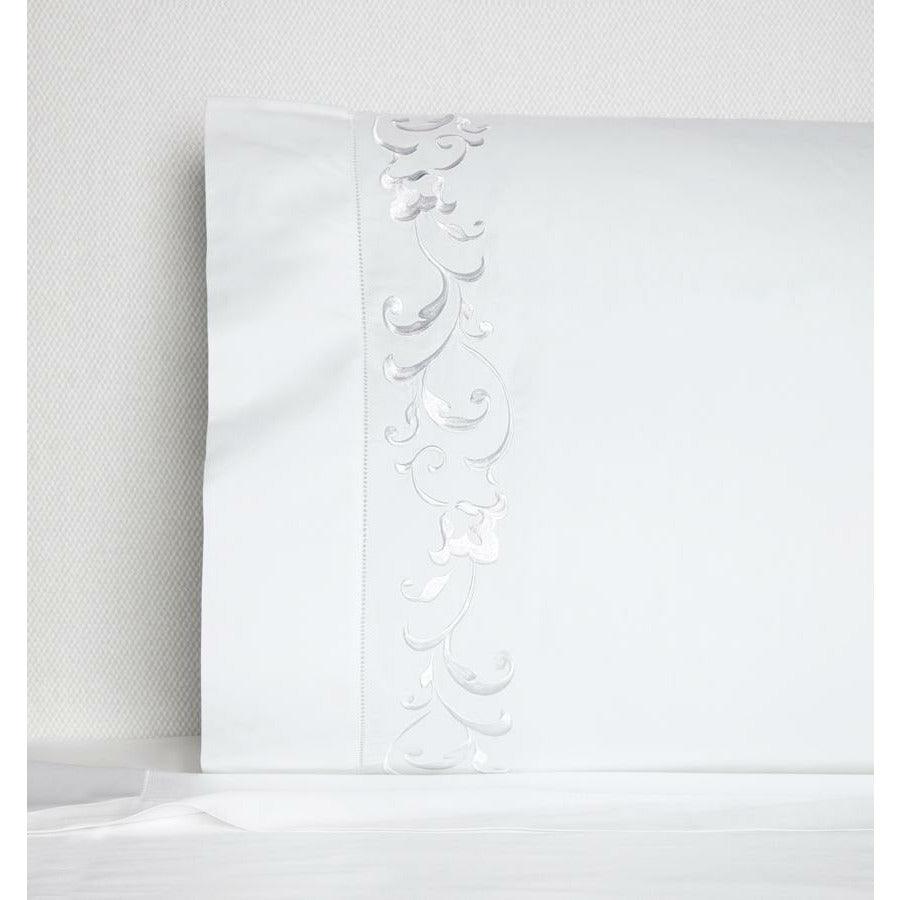 Sferra Griante Bedding Pillowcase Corner White/White Fine Linens