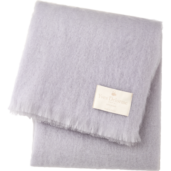 Yves Delorme Mohair Throw Silver
