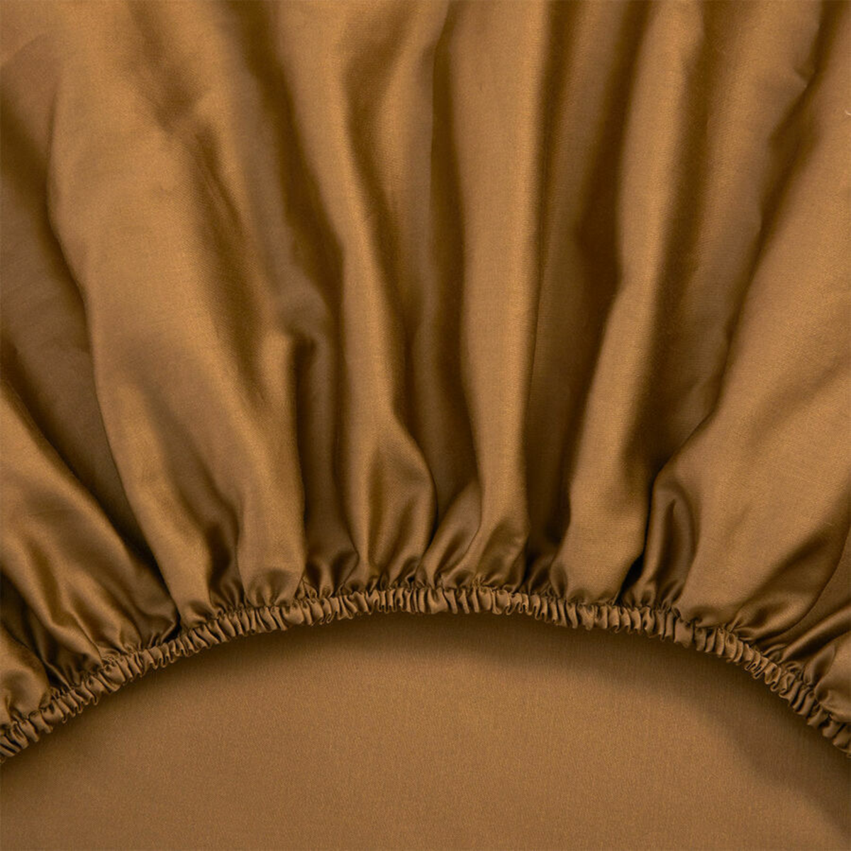 Underside of Fitted Sheet of Yves Delorme Triomphe Bedding in Bronze Color