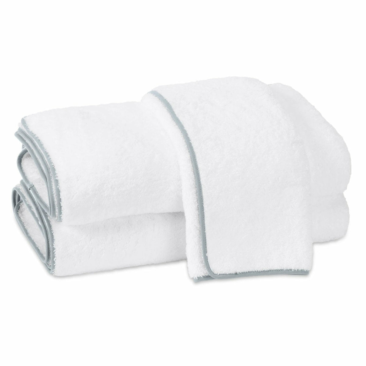 Matouk Cairo Bath Towels  White/Pool Fine Linens