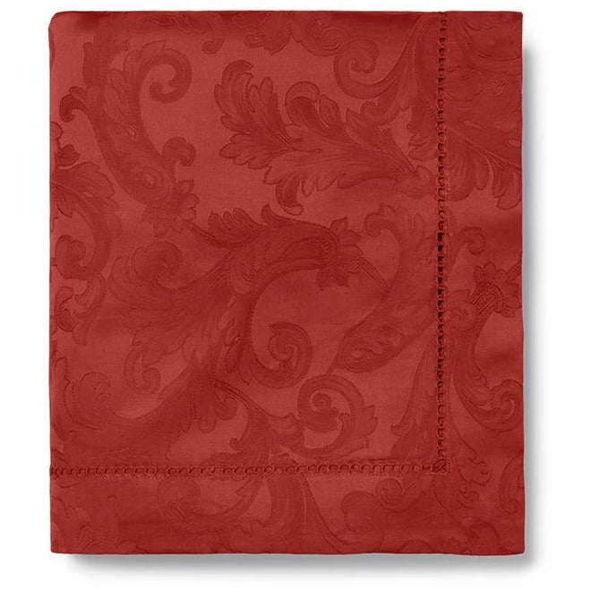 Sferra Acanthus Table Cloth in color Garnet Fine Linens