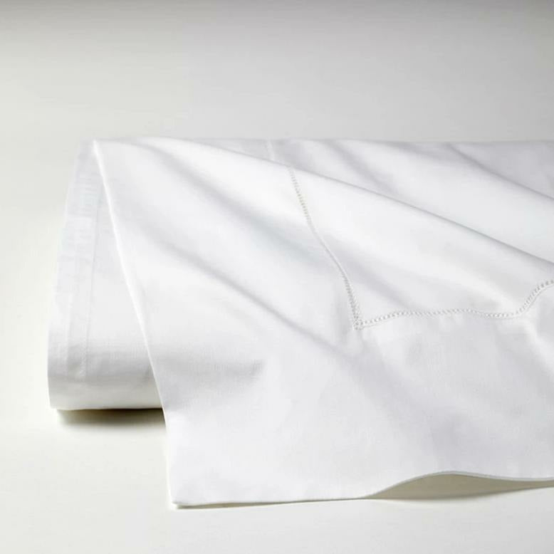 Sferra Analisa Bedding White Queen Flat Sheet Fine Linens