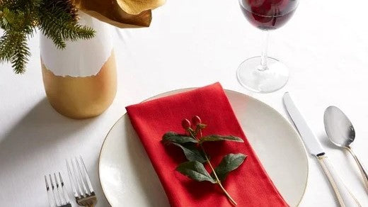 Sparkle & Cheer Celebrate the Season in Style Christmas Napkin Silverware Mistletoe Wine Fine Linens