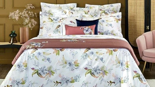 The 2021 Fall/Winter Bedding Collection from Yves Delorme Floral Bedding in Bedroom