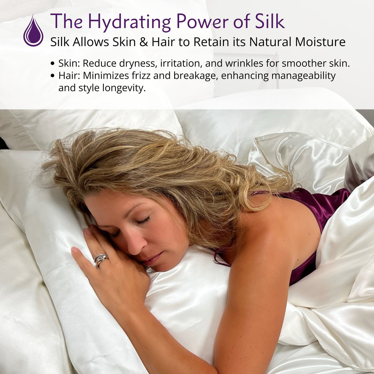 The Hydrating Power of Silk– Best Silk Pillowcase for Hair & Skin, Retains Moisture, Anti-Frizz