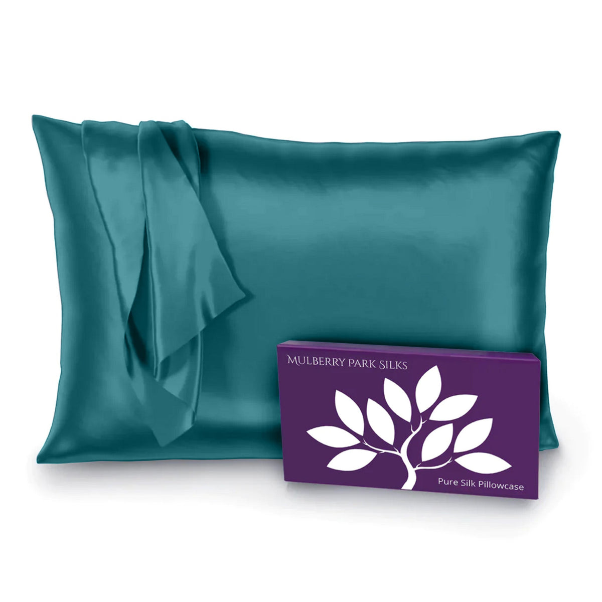 Mulberry Park Silks Deluxe 22 Momme Pure Silk Pillowcase - Teal