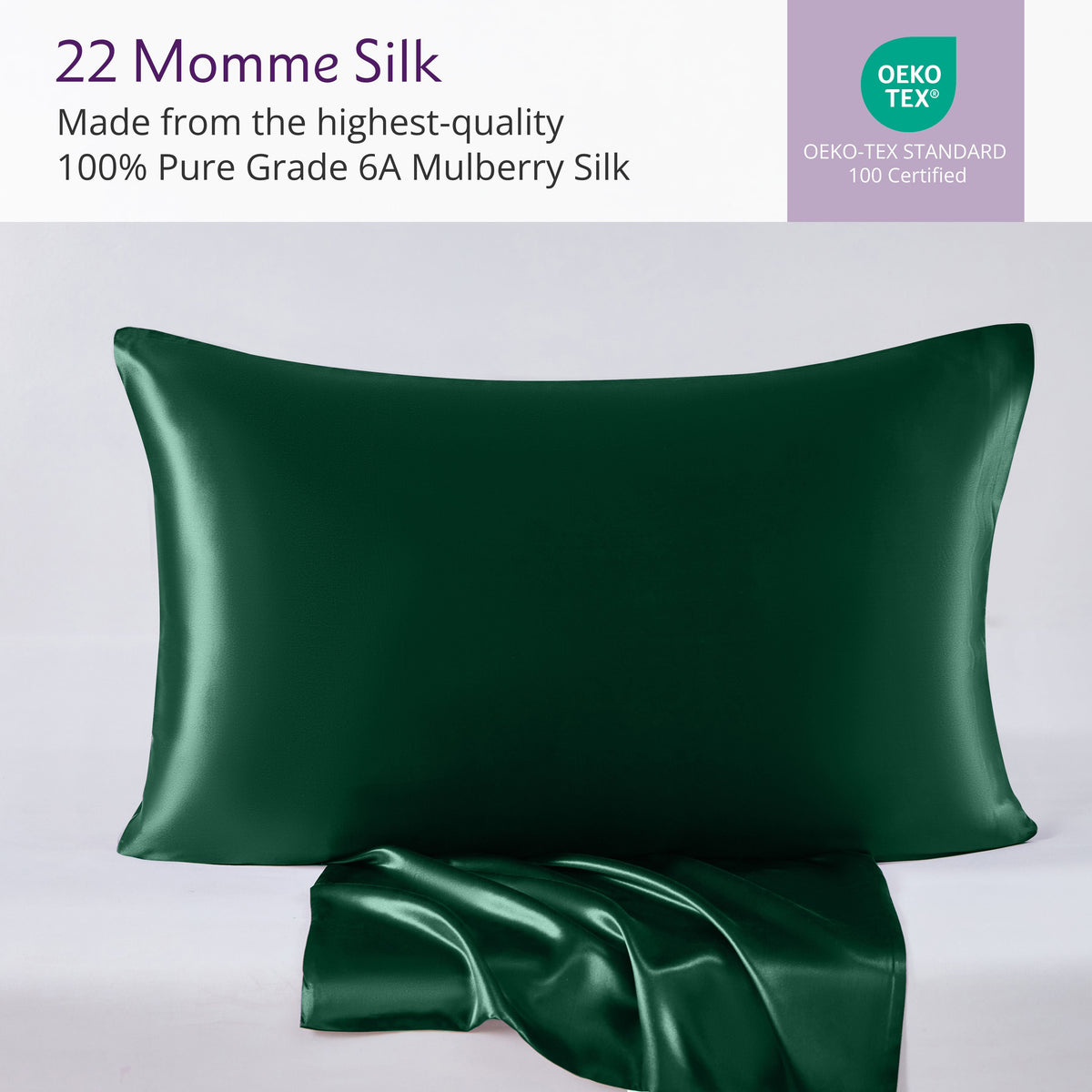 22 Momme Mulberry Silk Pillowcase – 100% Pure Silk Ultra-Soft Luxurious Pillowcase for Hair & Skin