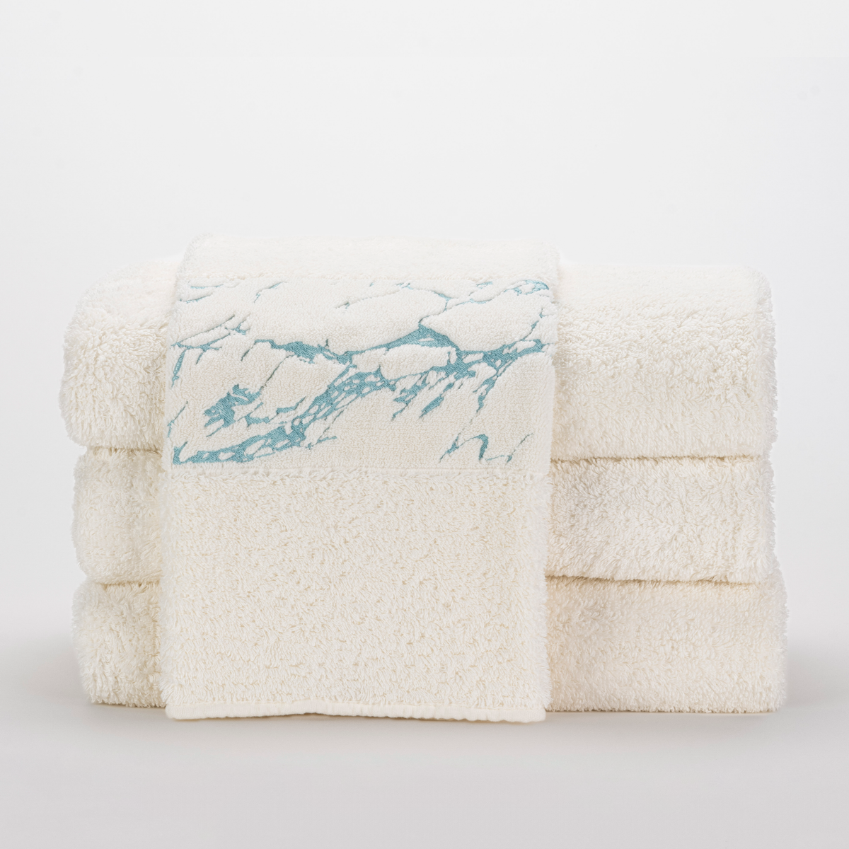 Stack of Abyss Alpi Hand Towels in Ice Color