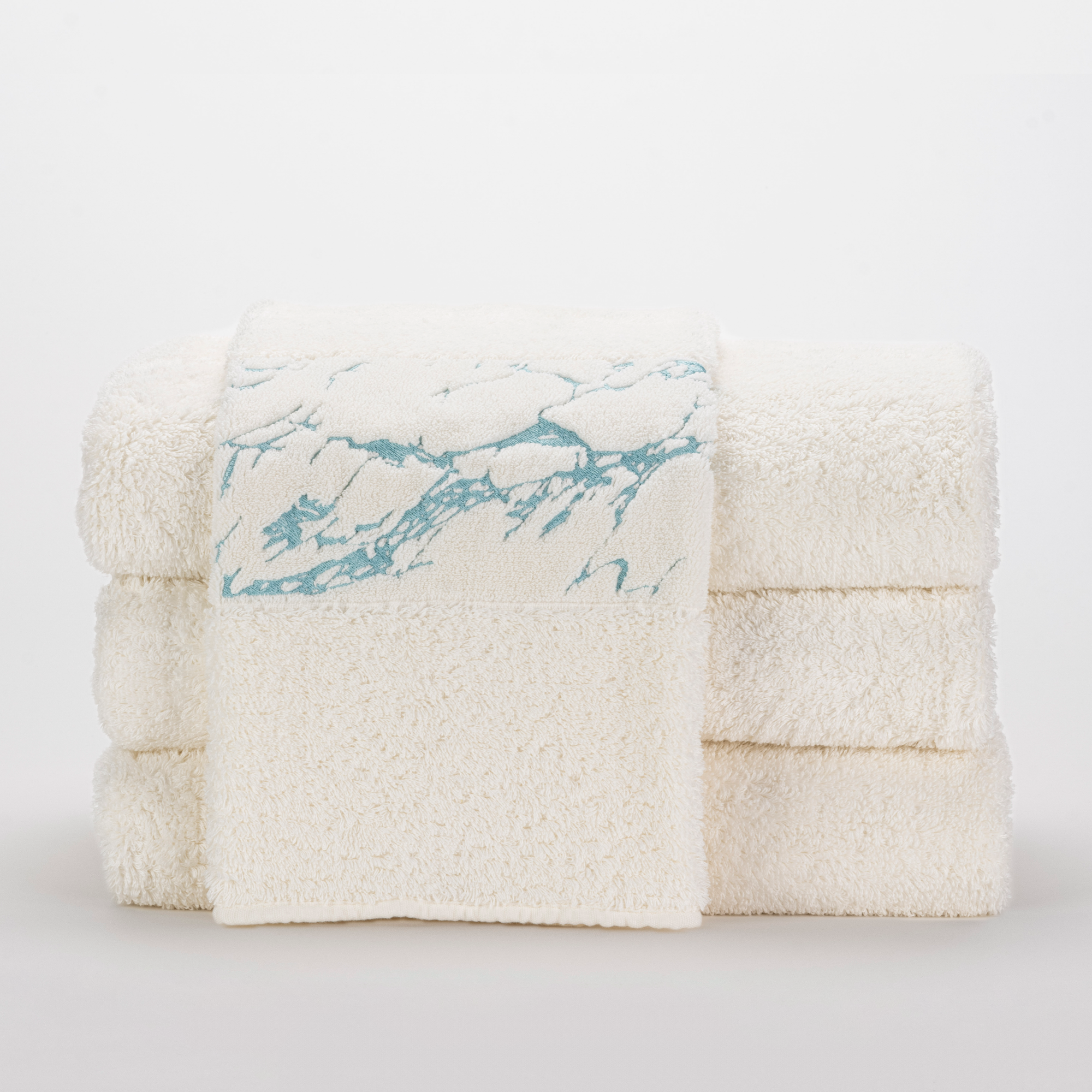 Stack of Abyss Alpi Hand Towels in Ice Color