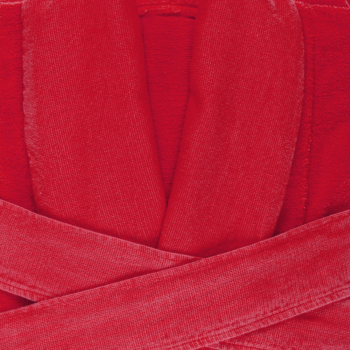 Fabric Closeup of Abyss Amigo Bath Robe in Viva Magenta Color