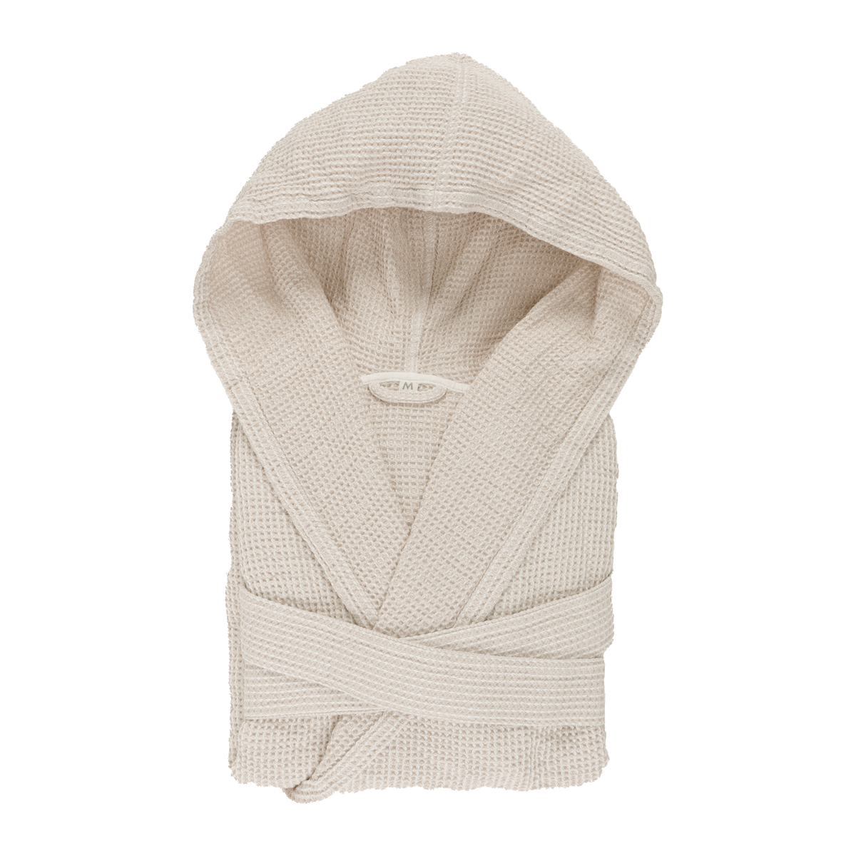 Hooded Abyss Bees Bath Robe in Linen Color