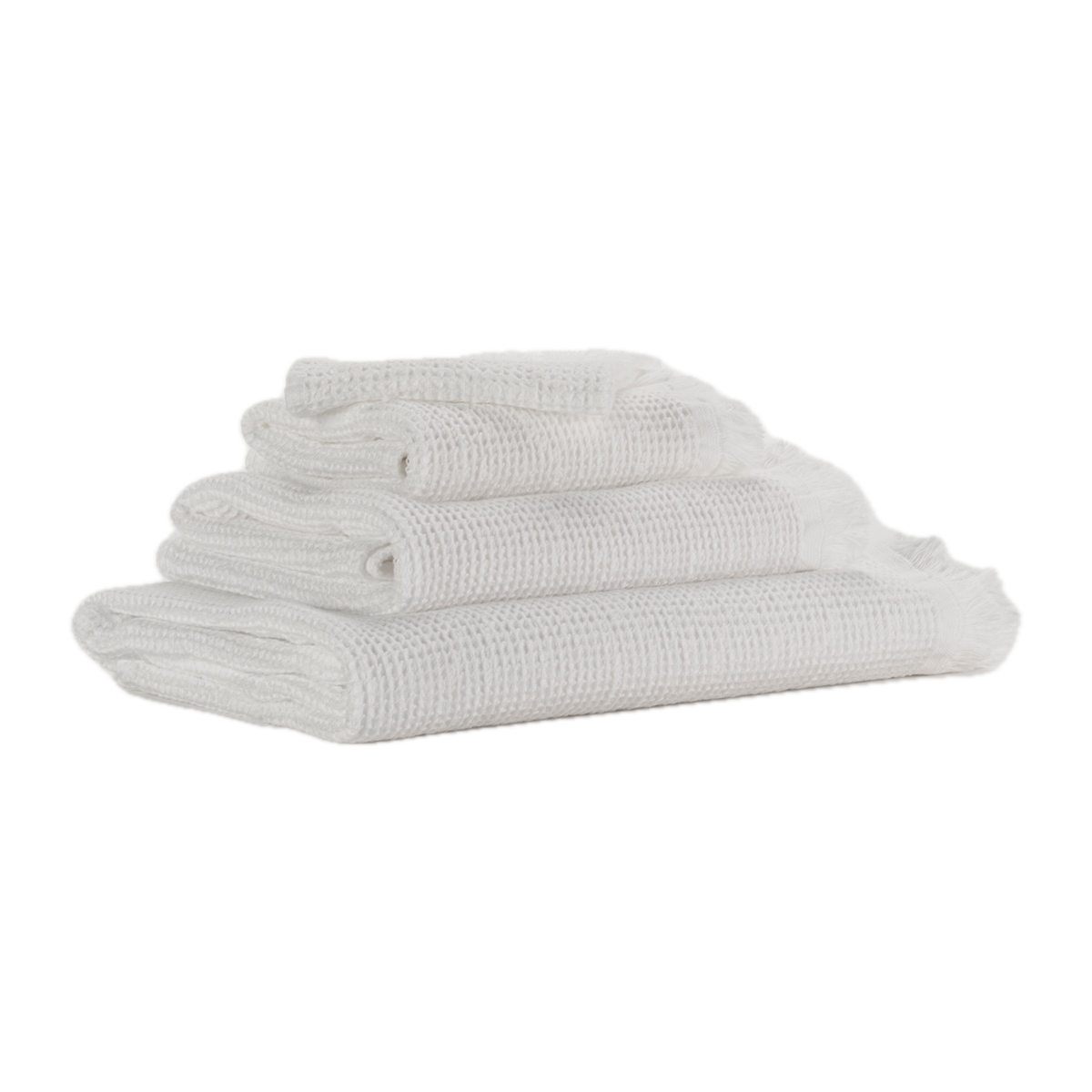 Tilted View of Abyss Bees Bath Towels in White (100) Color