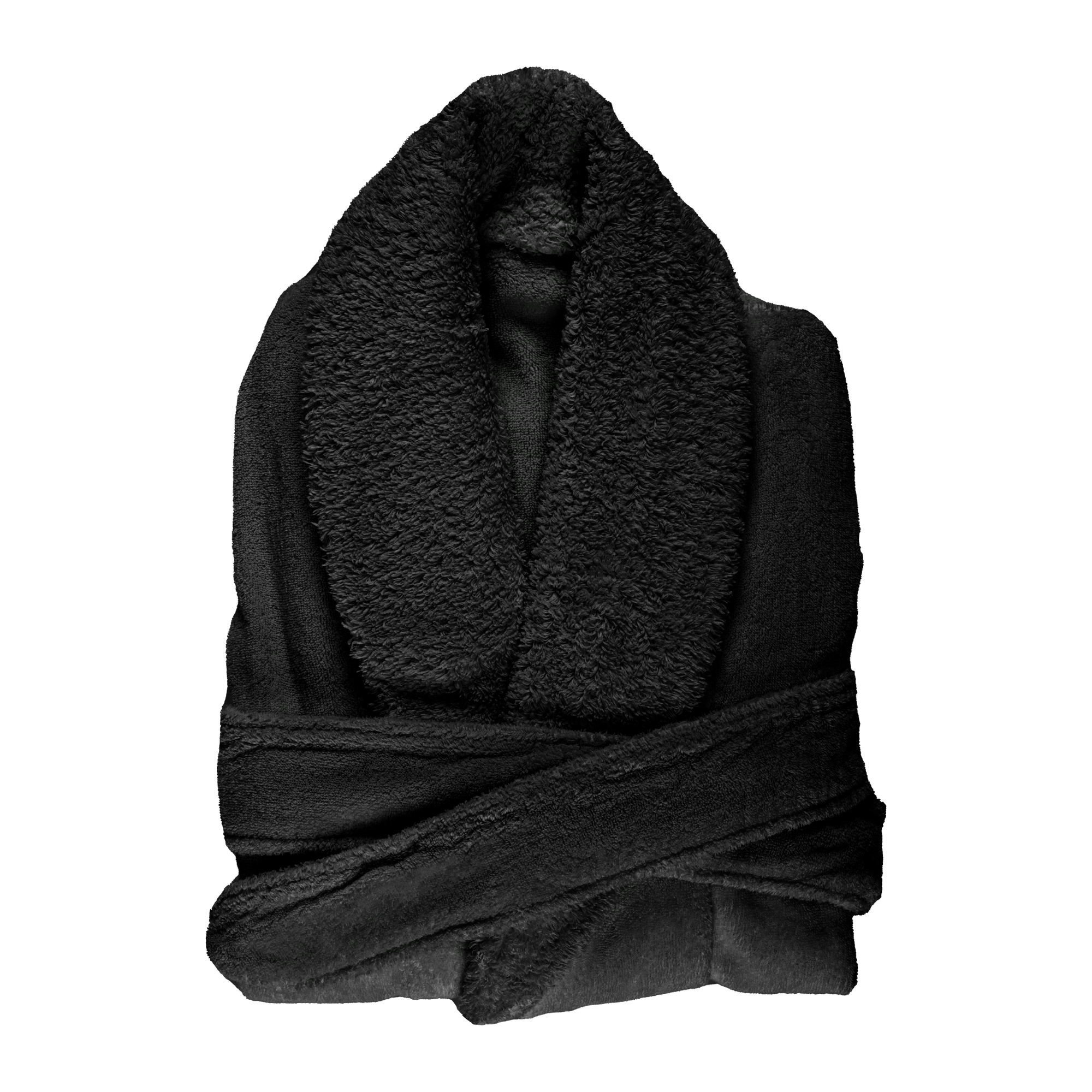 Folded Abyss Comfy Bath Robe in Black Color