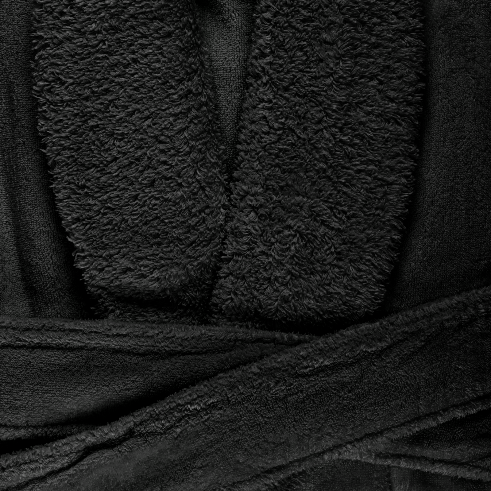 Folded Abyss Comfy Bath Robe in Black Color