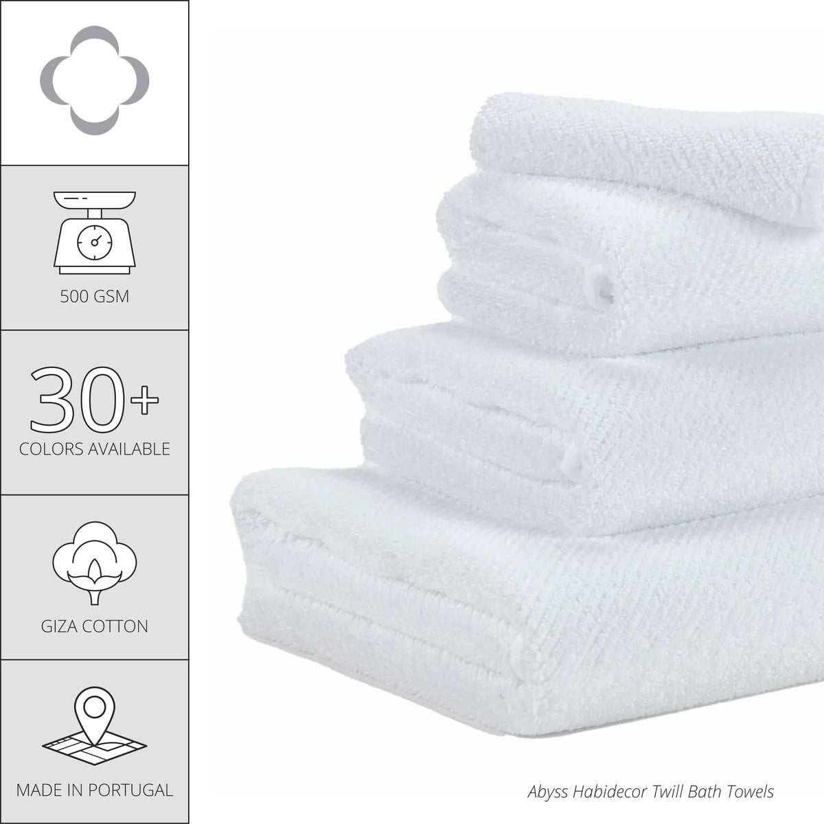 Abyss Habidecor Carousel Infographics Twill Bath Towels