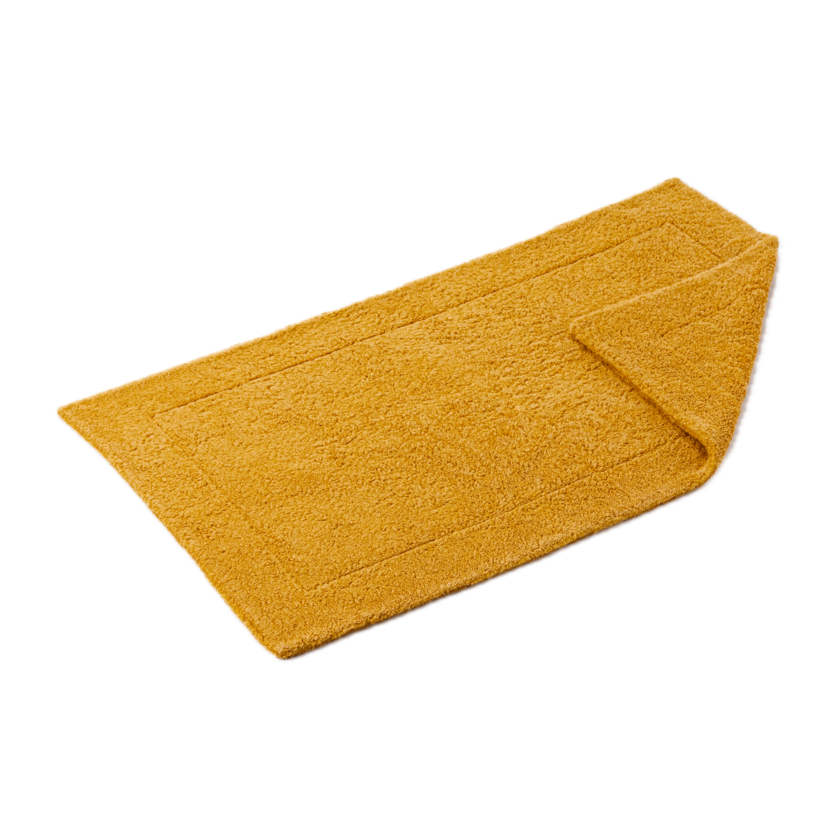Slanted Image of Abyss Double Bath Tub Mat in Curcuma (870) Color with Fold