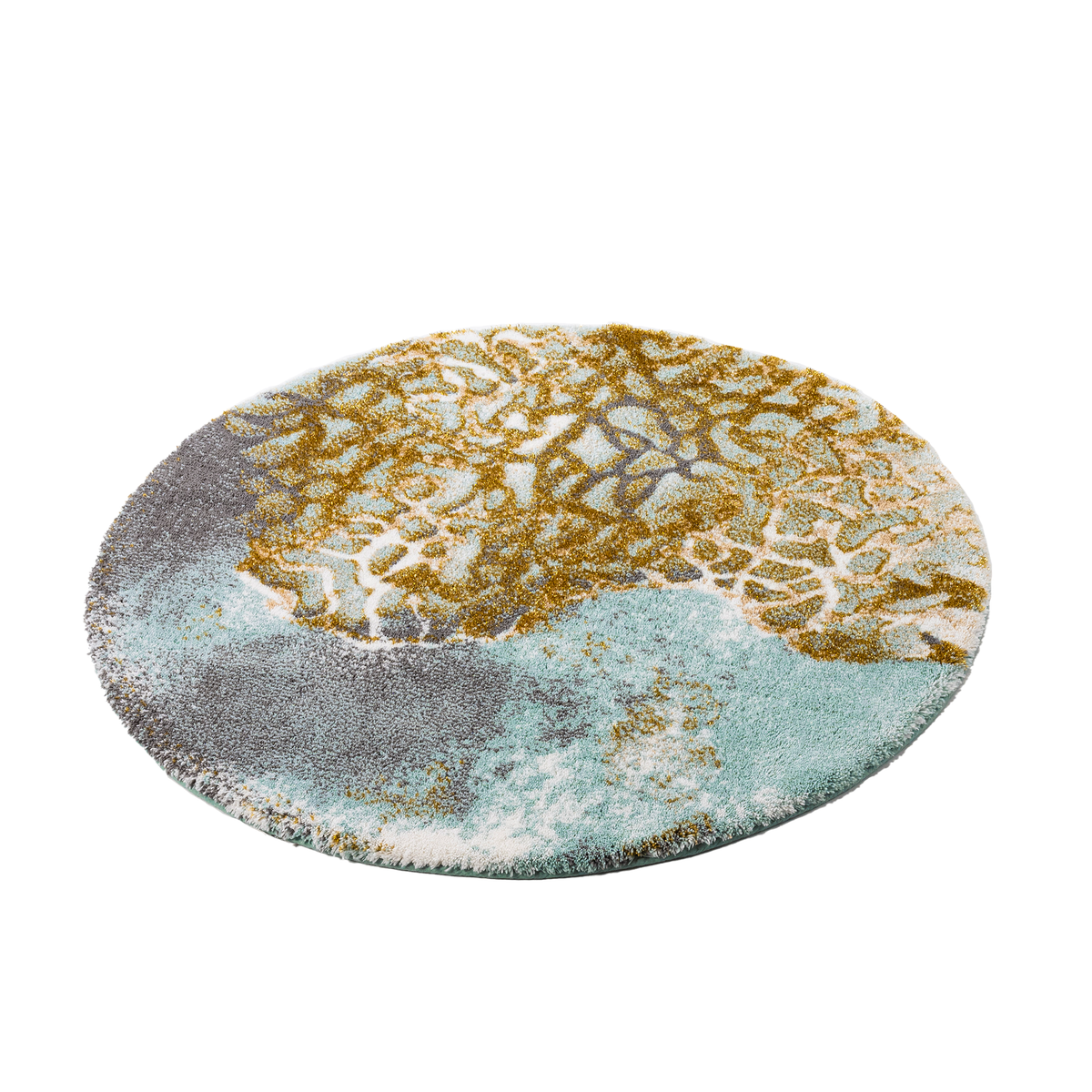 Slant Image of Abyss Habidecor Dune Bath Rug in Color Aqua (210)