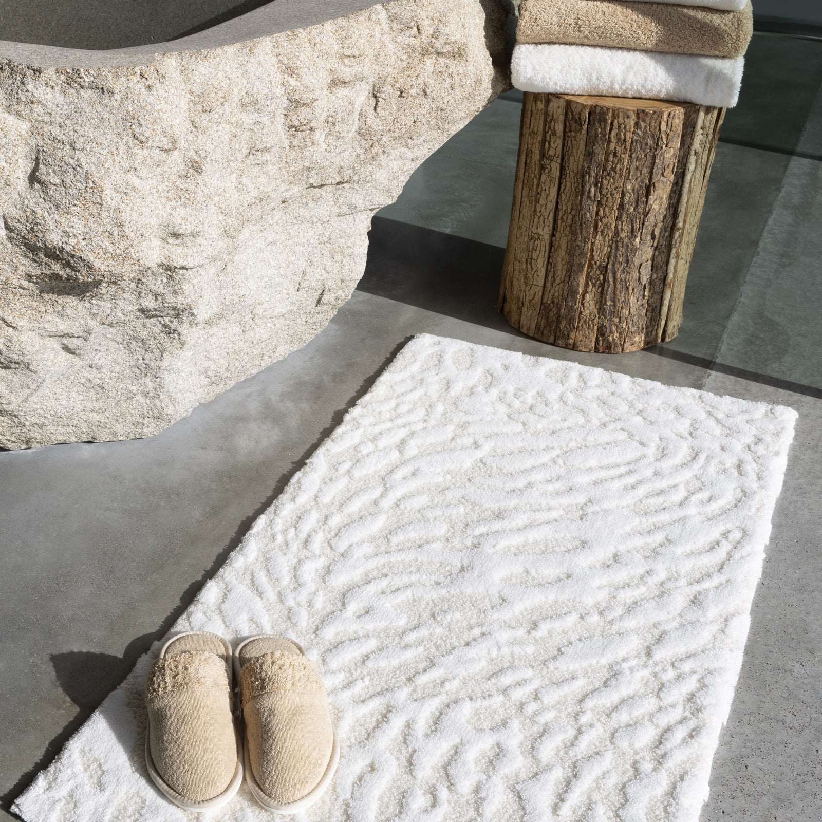 Lifestyle Shot of Abyss Habidecor Flow Bath Rugs