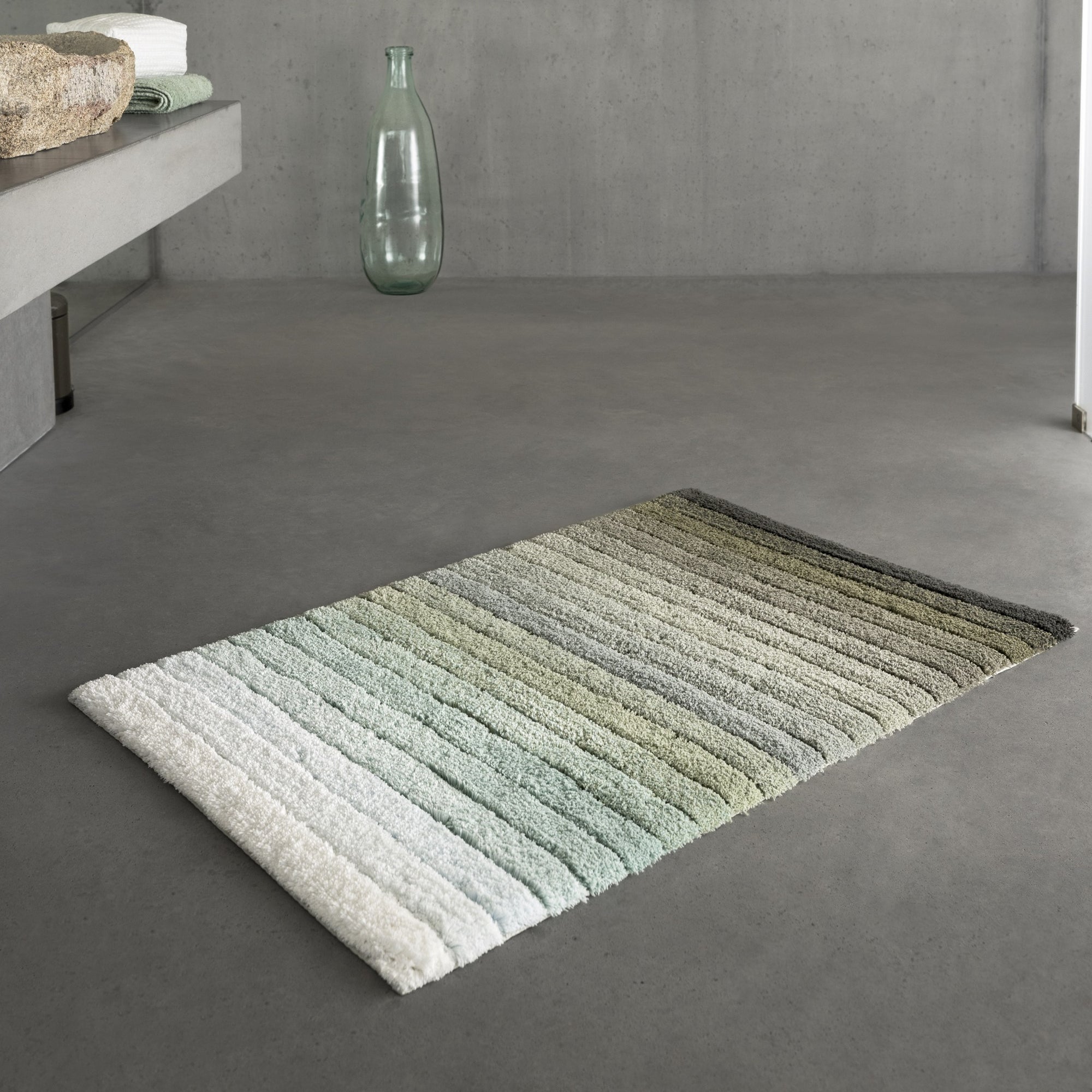 Lifestyle Shot of Abyss Habidecor Maior Bath Rug in Color Ice (235)