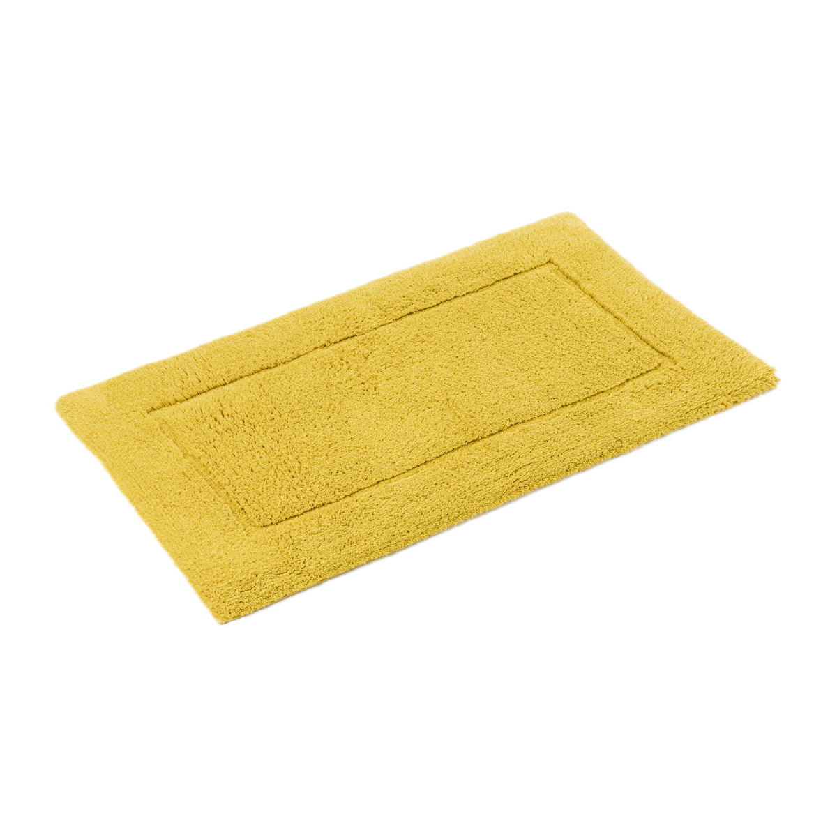 Slanted View of Abyss Habidecor Must Bath Rug in Yuzu Color