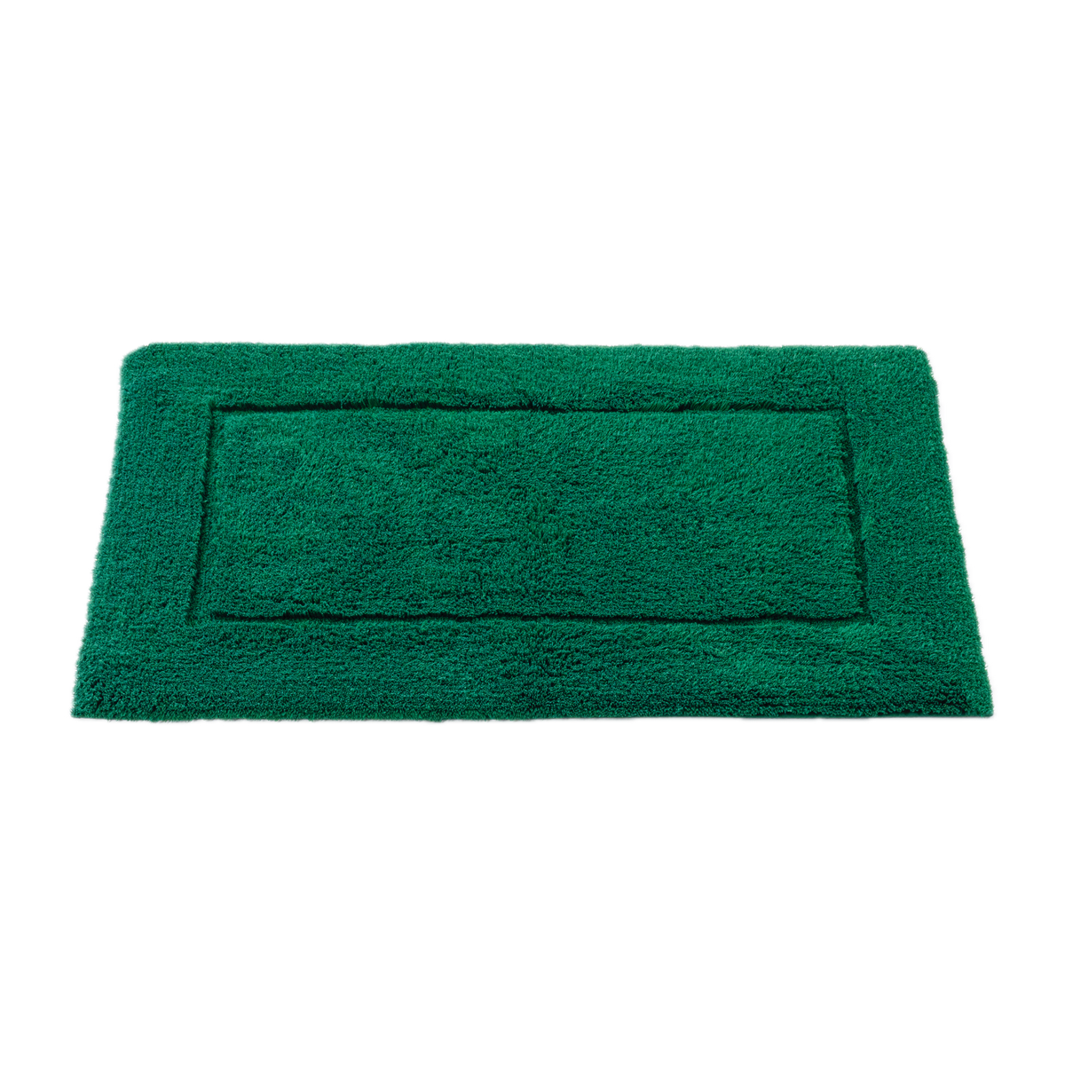 Tilted View of Abyss Habidecor Must Bath Rug in British Green Color