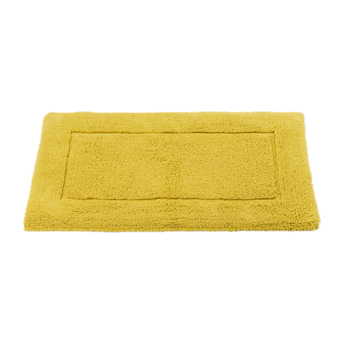 Tilted View of Abyss Habidecor Must Bath Rug in Yuzu Color