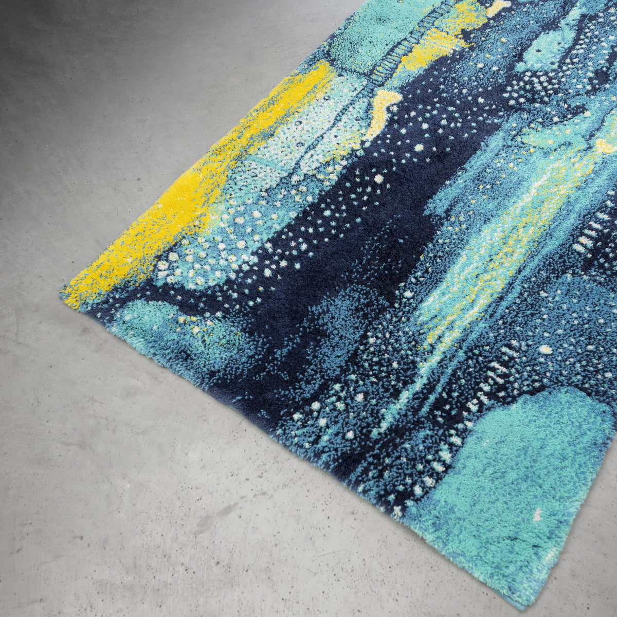 Detailed Shot of Abyss Habidecor Nereo Bath Rug in Color Lagoon (302)