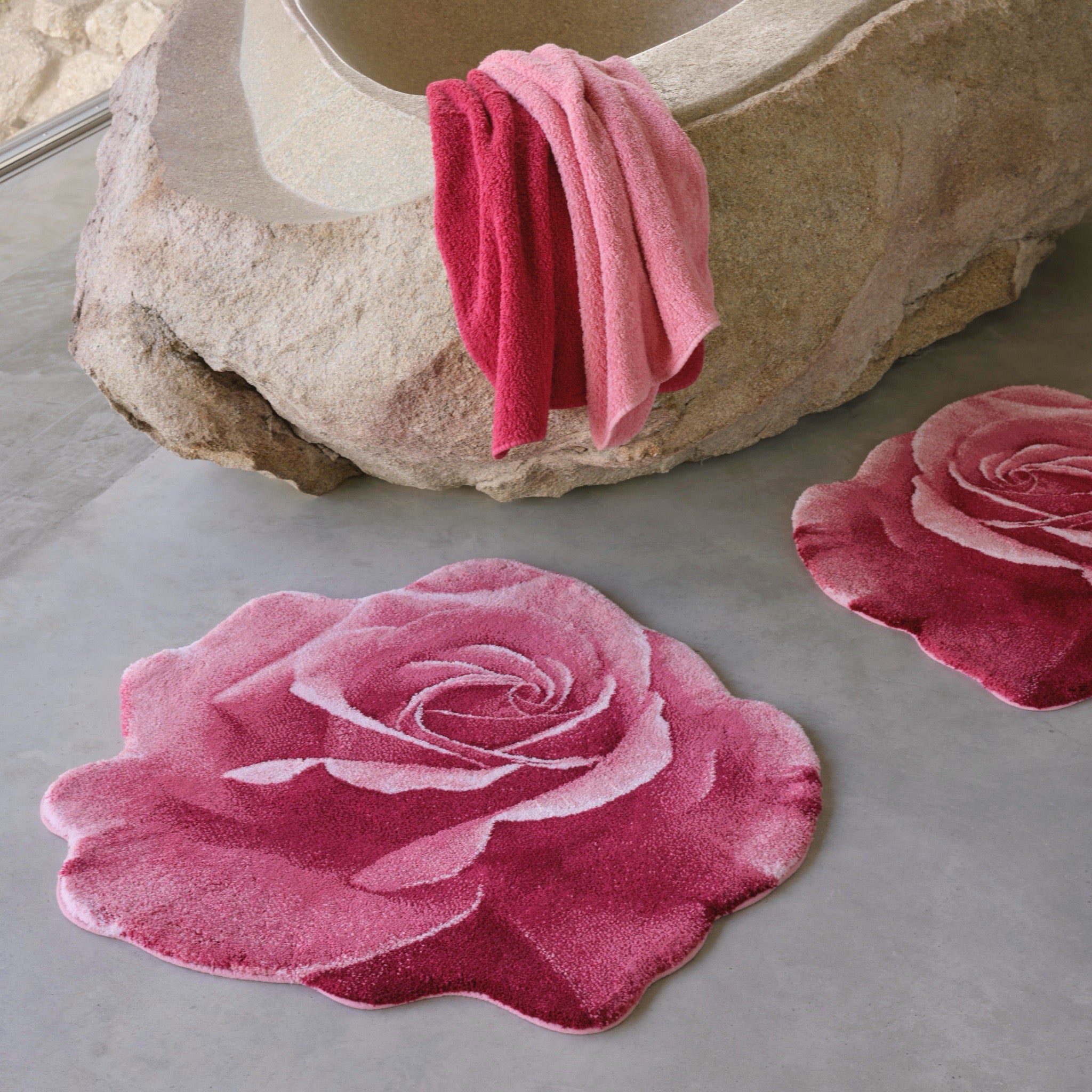 Abyss Habidecor Passion Bath Rug - Flamingo | Rose-Inspired Design
