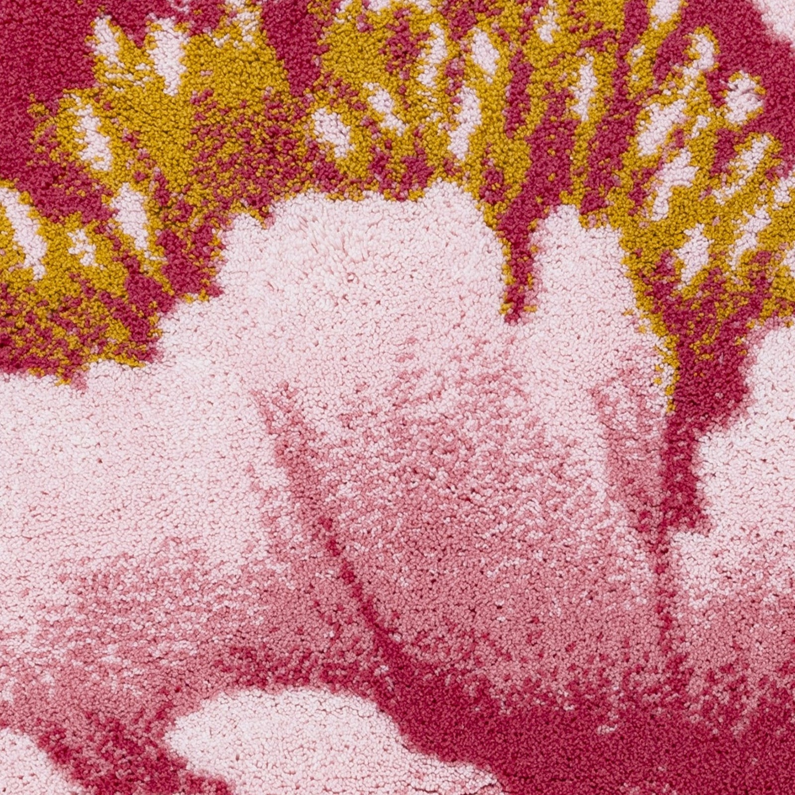 Lifestyle Shot of Abyss Habidecor Pivoine Bath Rug in Color Flamingo (573)