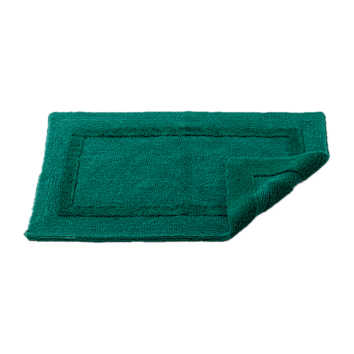Abyss Habidecor Reversible Bath Rug in British Green Color with Corner Fold