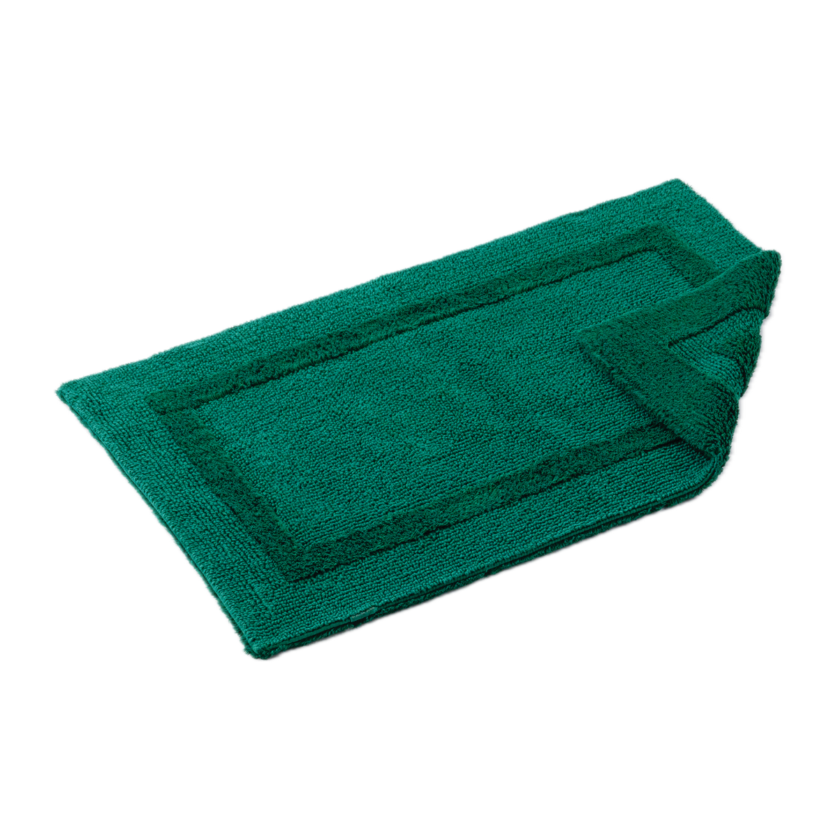 Tilted Image of Abyss Habidecor Reversible Bath Rug in British Green Color