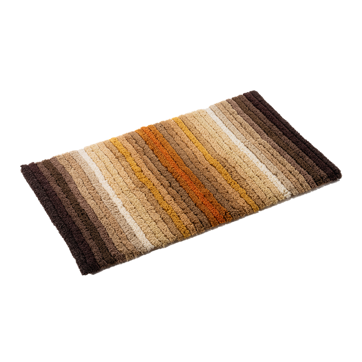 Slant Image of Abyss Habidecor Santa Cruz Bath Rugs in Color Caramel (737)