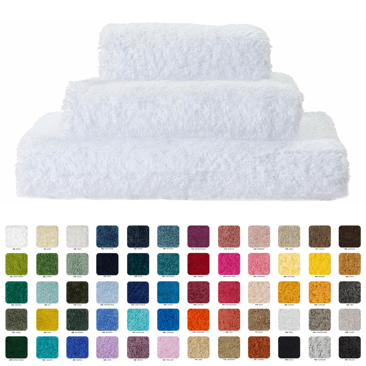 Abyss Super Pile Bath Towels and Mats - White (100)