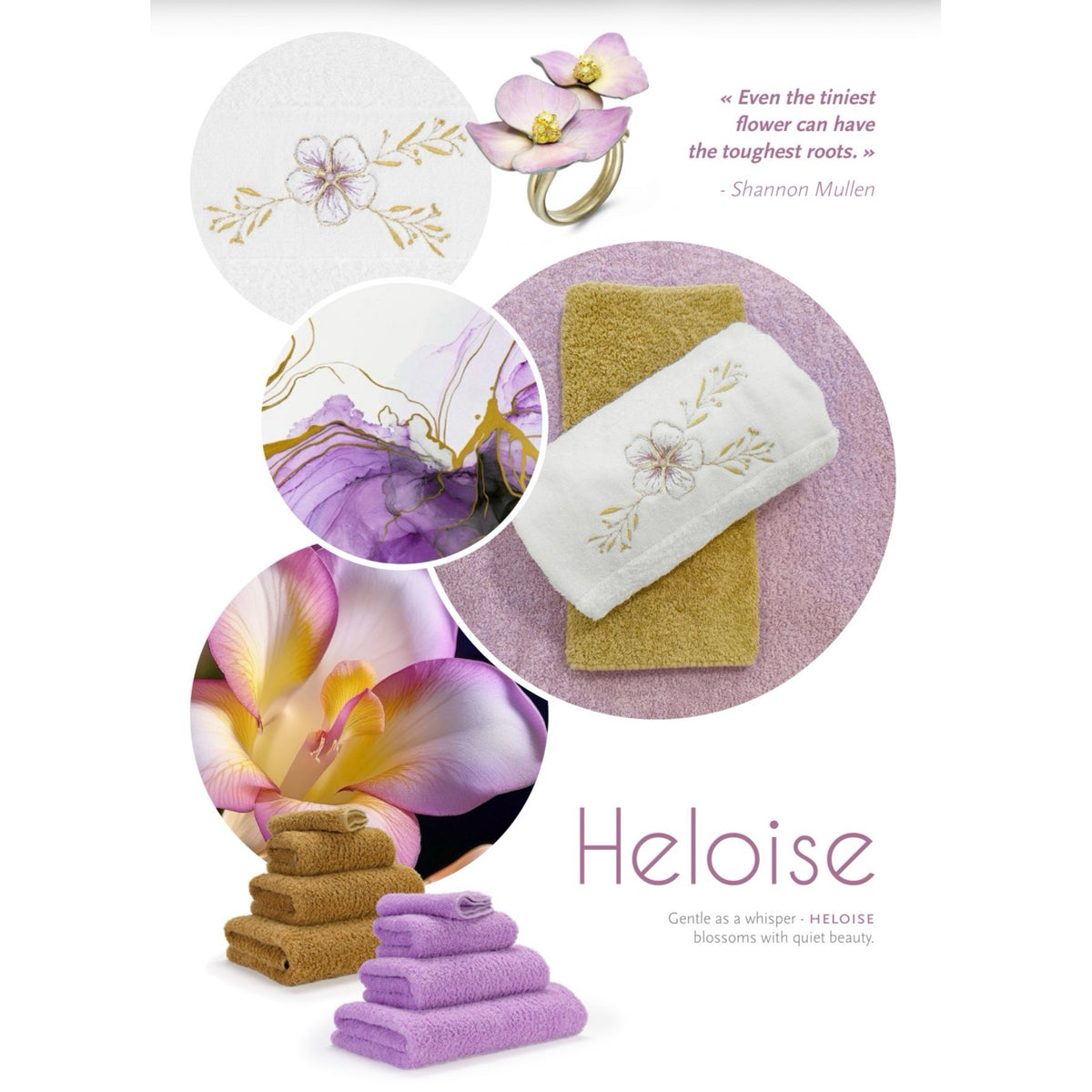Poster of Gold (108) Abyss Heloise Embroidered Bath Towels