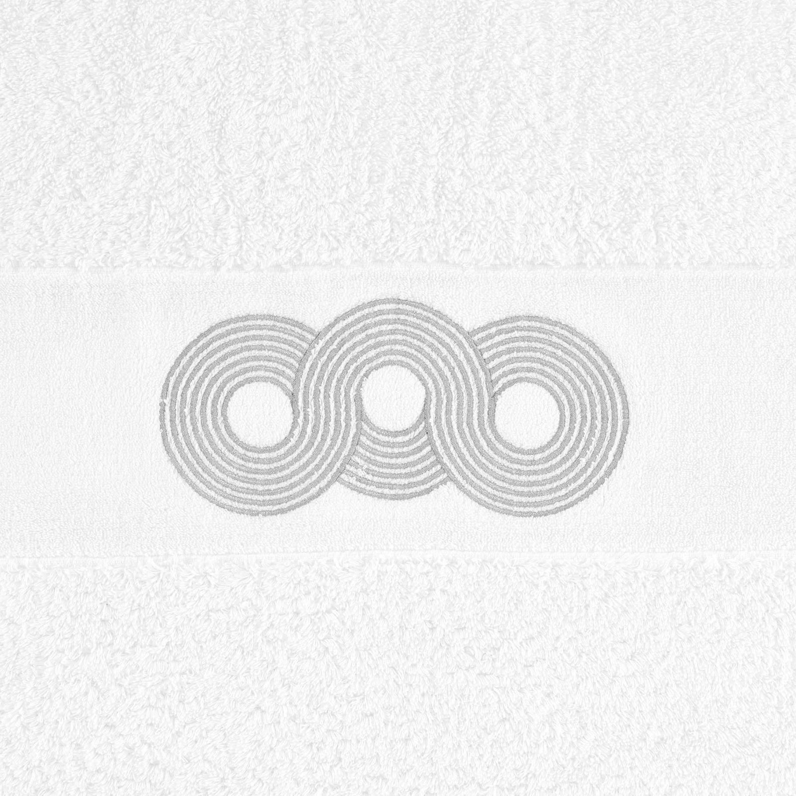 Swatch of Abyss Infinito Embroidered Bath Towels in White/Silver (109)