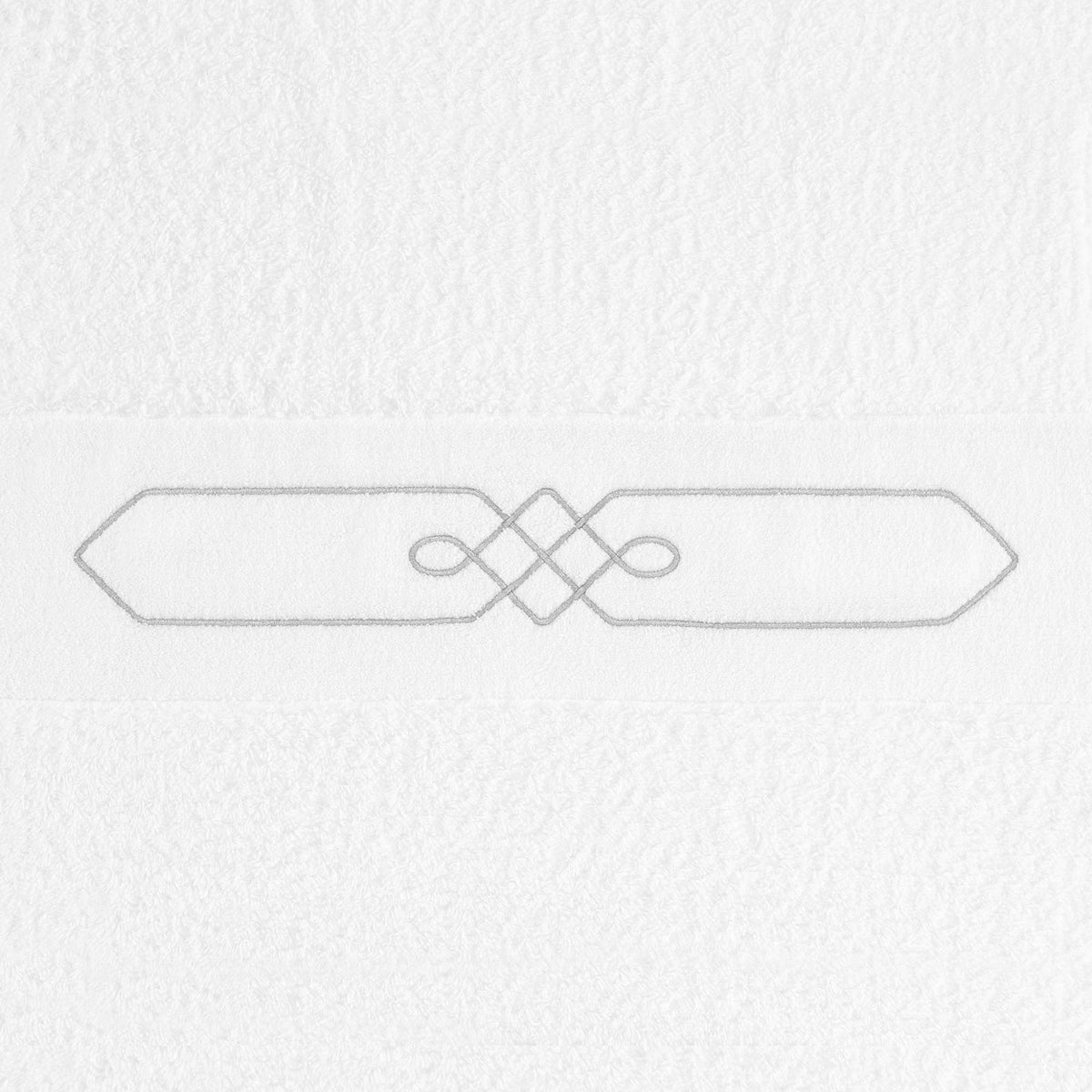 Fabric Closeup of Silver (109) Abyss Lasso Embroidered Bath Towels