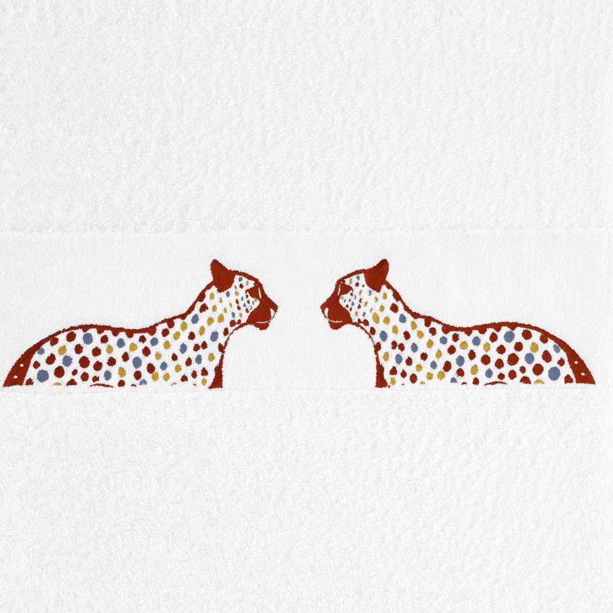 Abyss Leopardo Embroidered Bath Towels in Caramel (737)