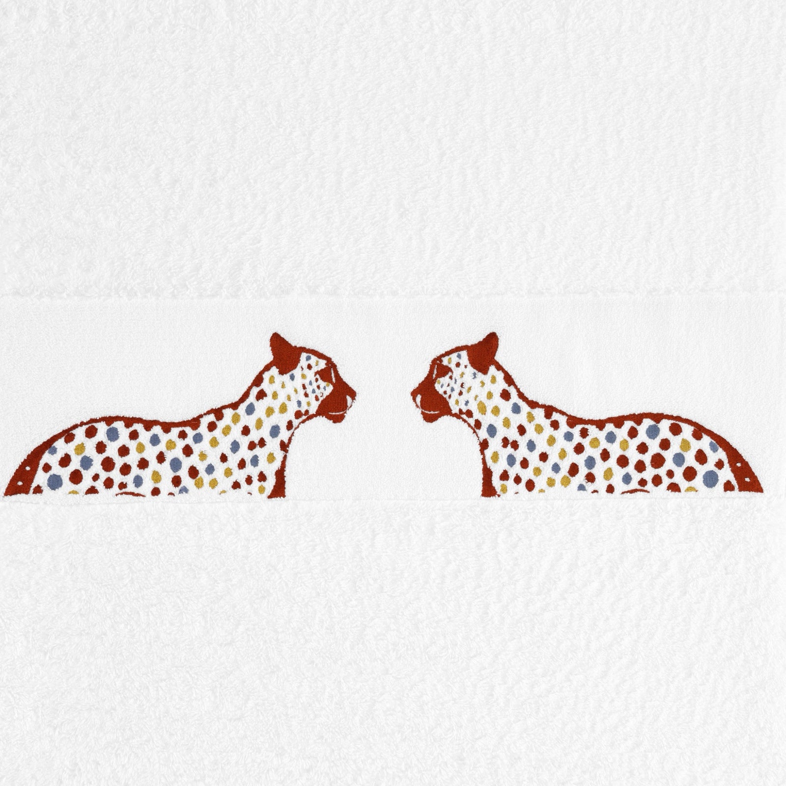 Abyss Leopardo Embroidered Bath Towels in Caramel (737)