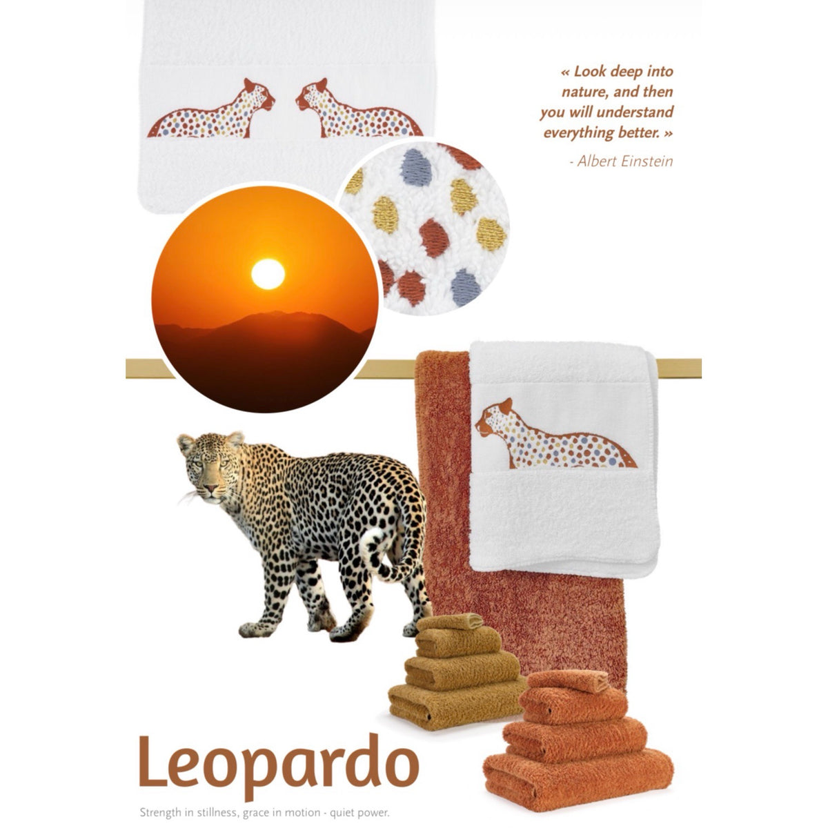 Poster of Abyss Leopardo Embroidered Bath Towels in Caramel (737)