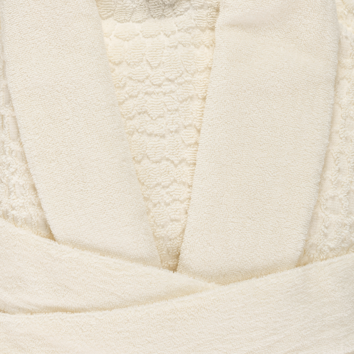 Fabric Closeup of Abyss Lodge Bath Robe in Ivory Color