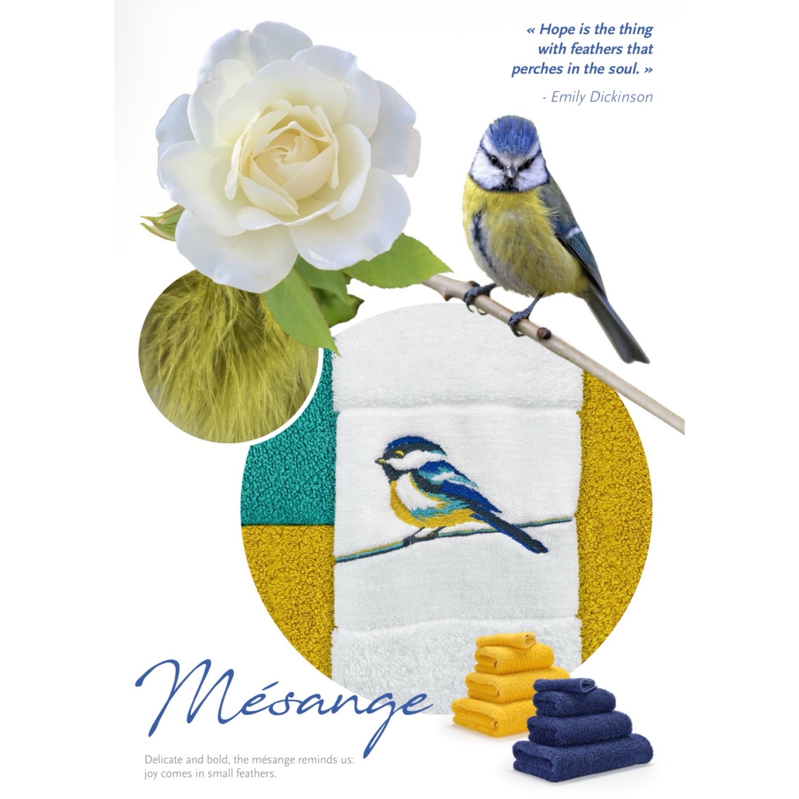 Abyss Mesange Embroidered Bath Towels in Marina (304) colors