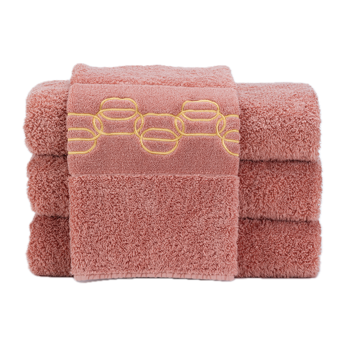 Stack of Abyss Palacio Hand Towels in Rosette Color