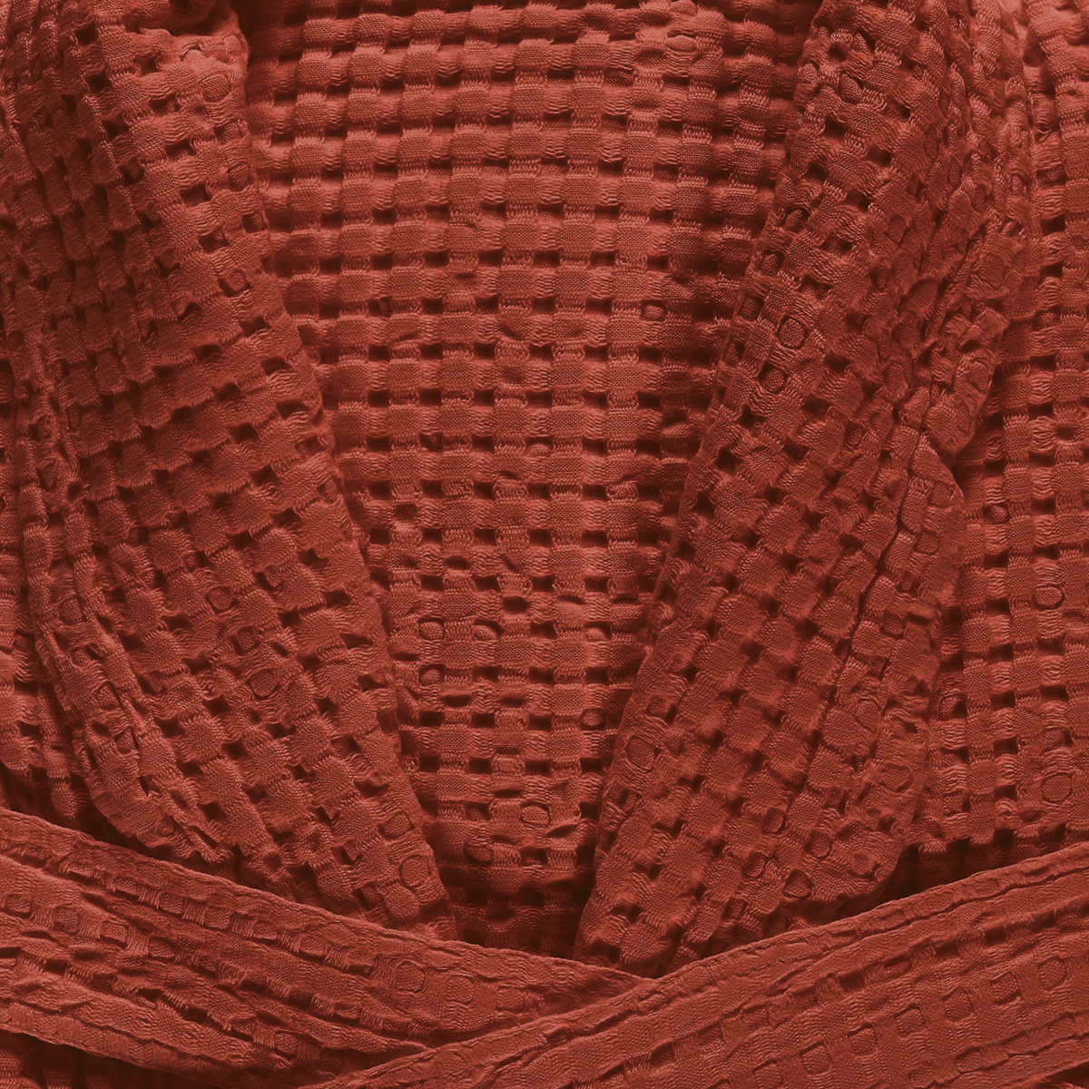 Fabric Closeup of Abyss Pousada Bath Robe in Chili Color
