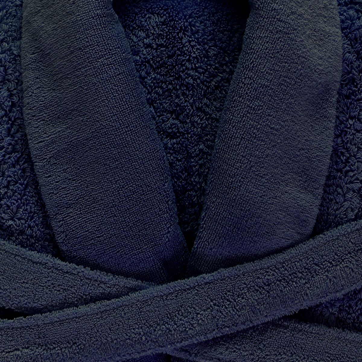 Closeup of Abyss Super Pile Bath Robe Navy (314)