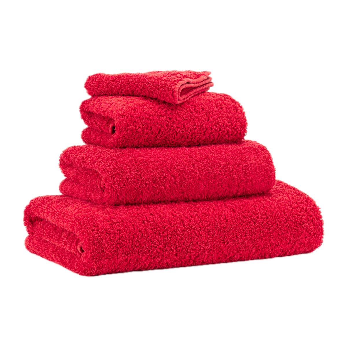 Abyss Super Pile Bath Towels Carmin Stack Slanted